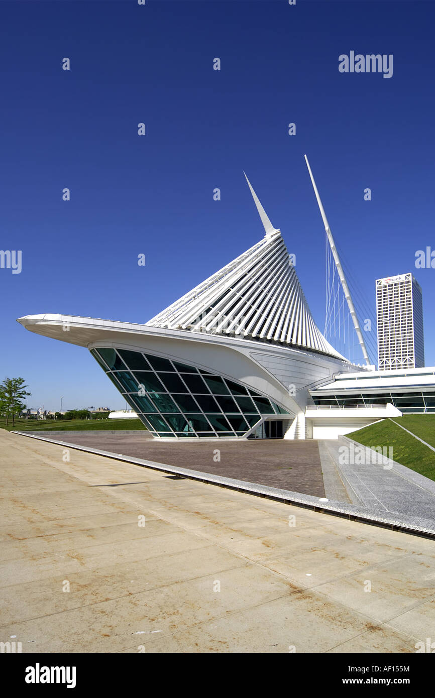 The waterfront Art Museum in Milwaukee Wisconsin WI Stock Photo