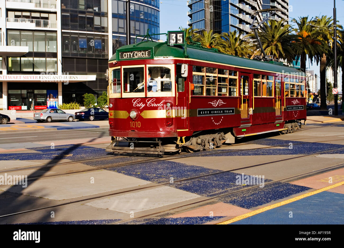 Melbourne Australia / A Melbourne City Circle Tram in Melbourne Docklands / Melbourne Victoria Melbourne Australia / A Melbourne City Circle Tram in Melbourne Docklands / Melbourne Victoria