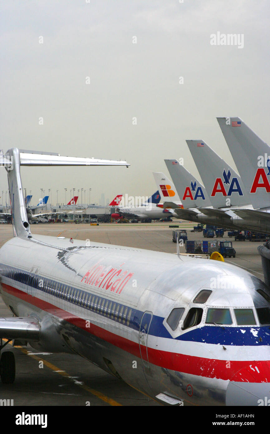American airline planes at the terminal Stock Photo Alamy