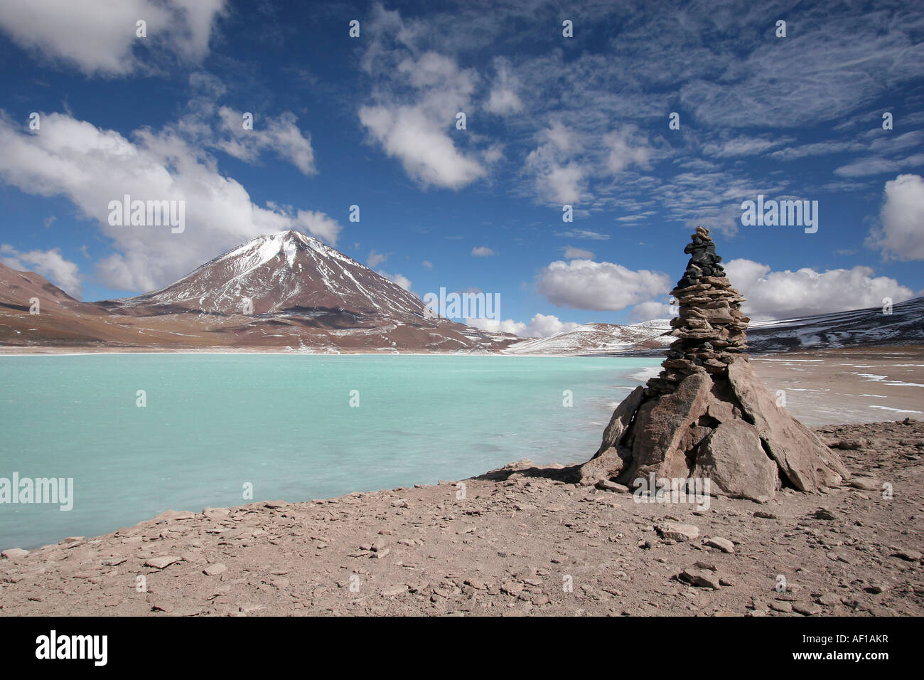 Laguna verde on the Bolivian Altiplano Stock Photo
