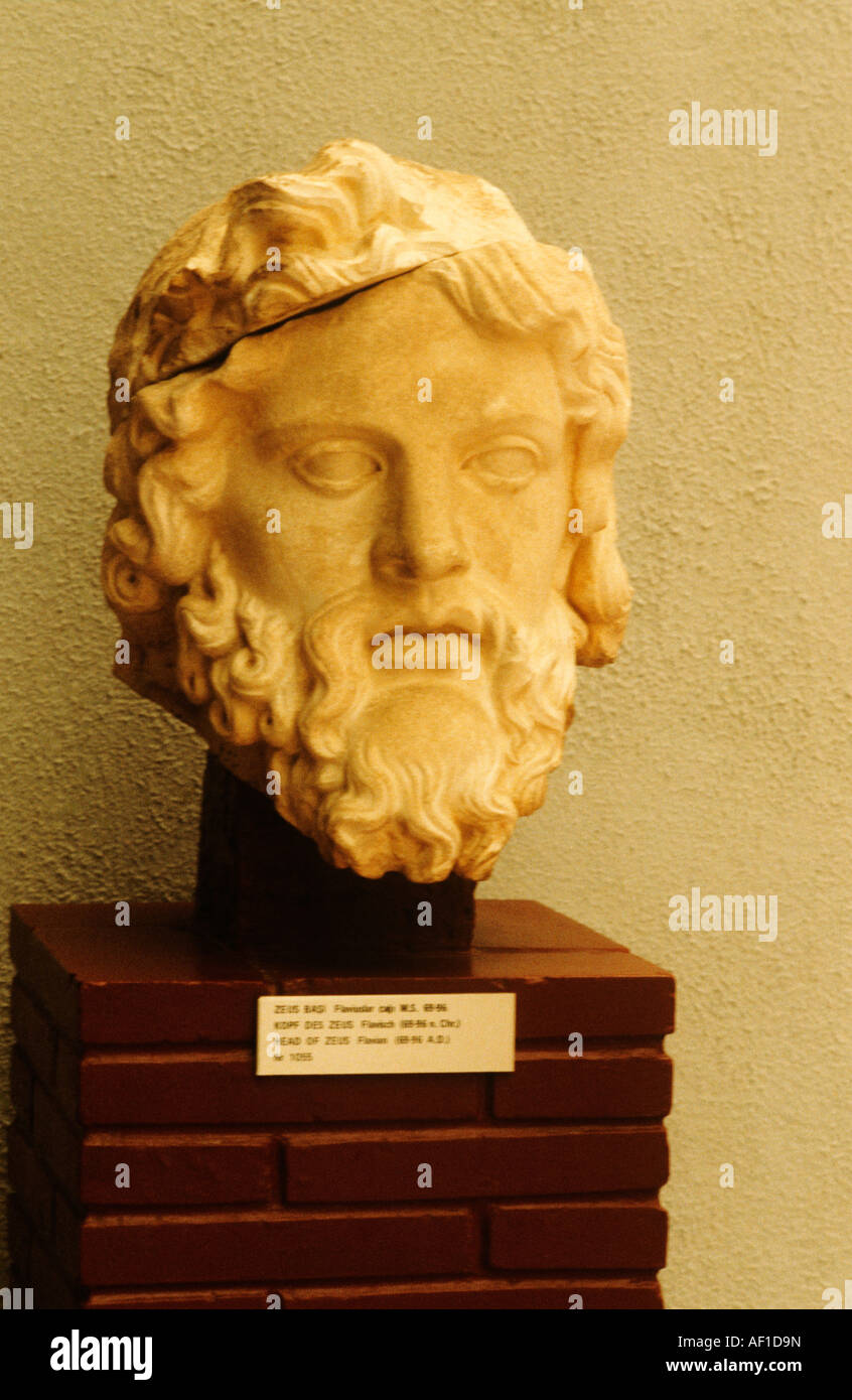 Greece, The head of Zeus in the Athens Museum Stock Photo