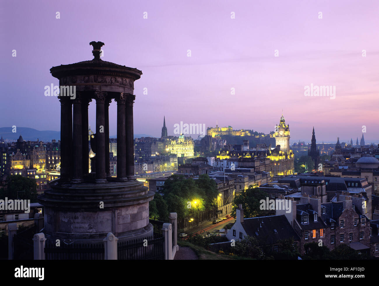 Edinburgh from Calton Hill, Scotland, UK Stock Photo