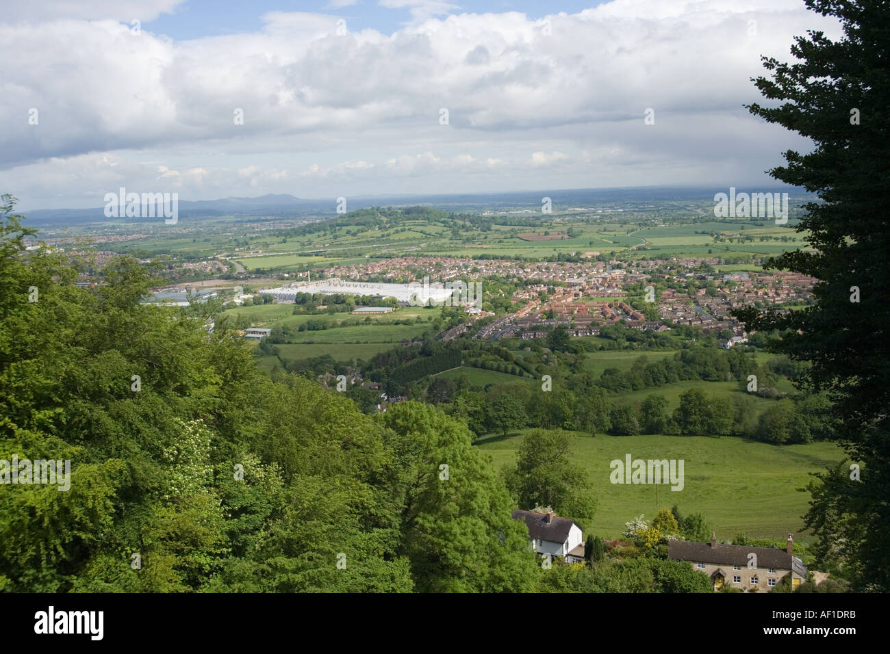 Brockworth viewed from the Cotswolds scarp at Coopers Hill