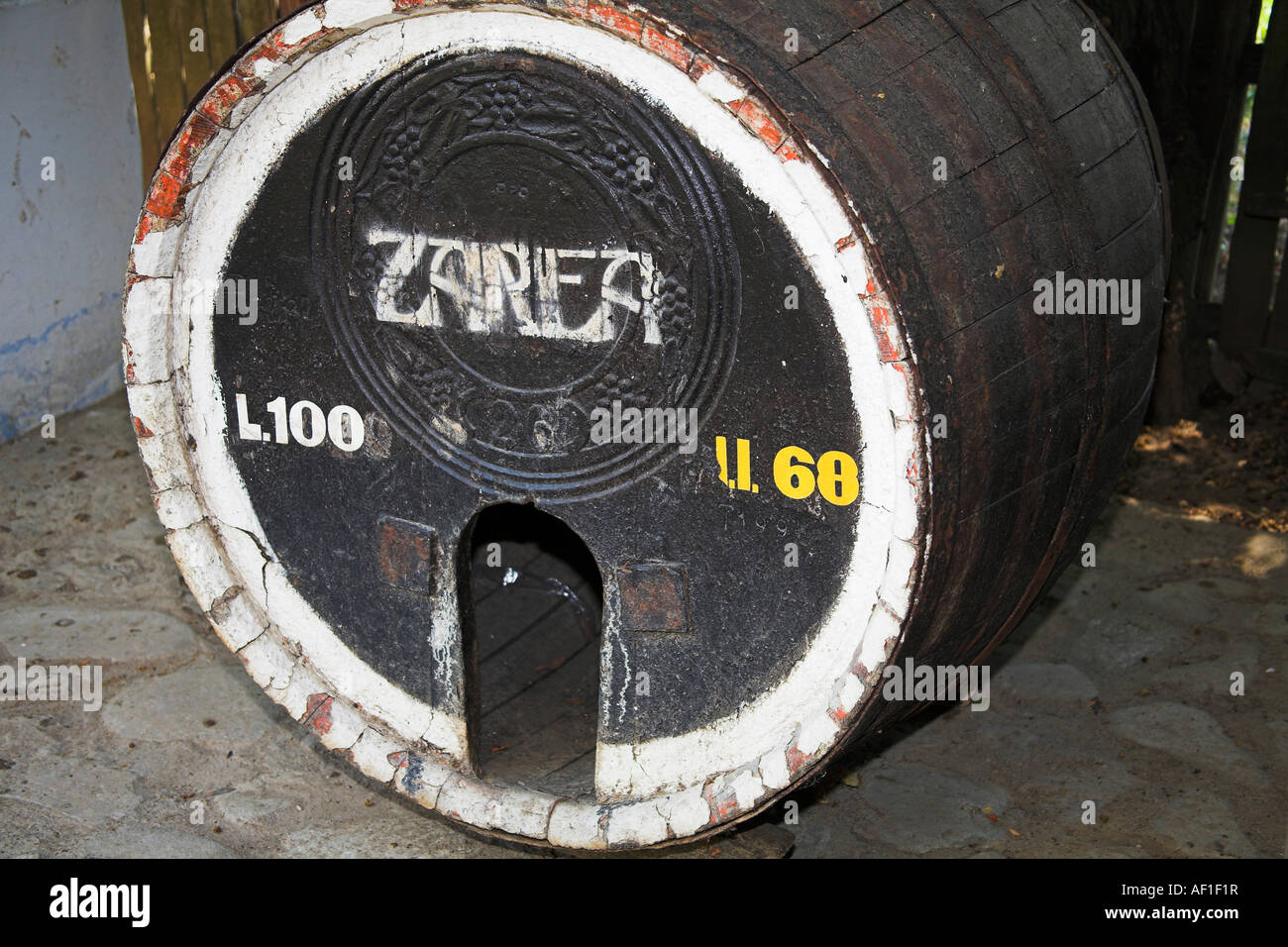 Barrel, Muzeul National al Satului Dimitrie Gusti, Ethnographic Village Museum, Bucharest, Romania Stock Photo