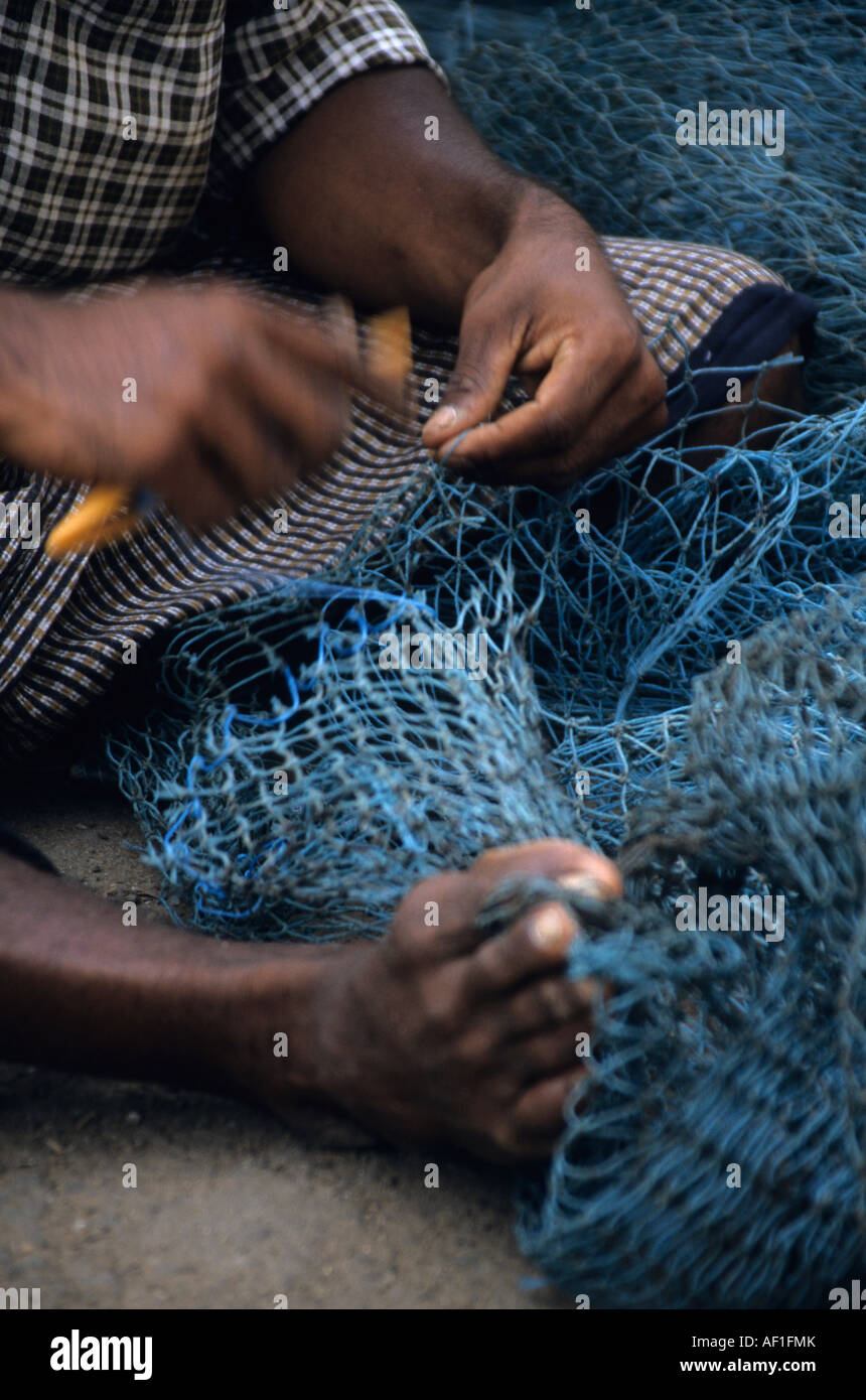 South India Kerala Calicut Fishing Village Stock Photo - Alamy