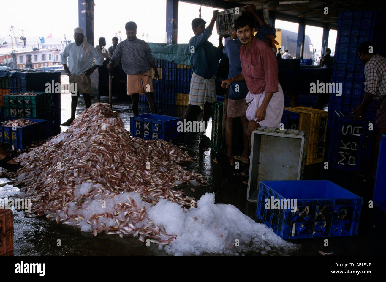 South India Kerala Calicut Fishing Village Stock Photo - Alamy
