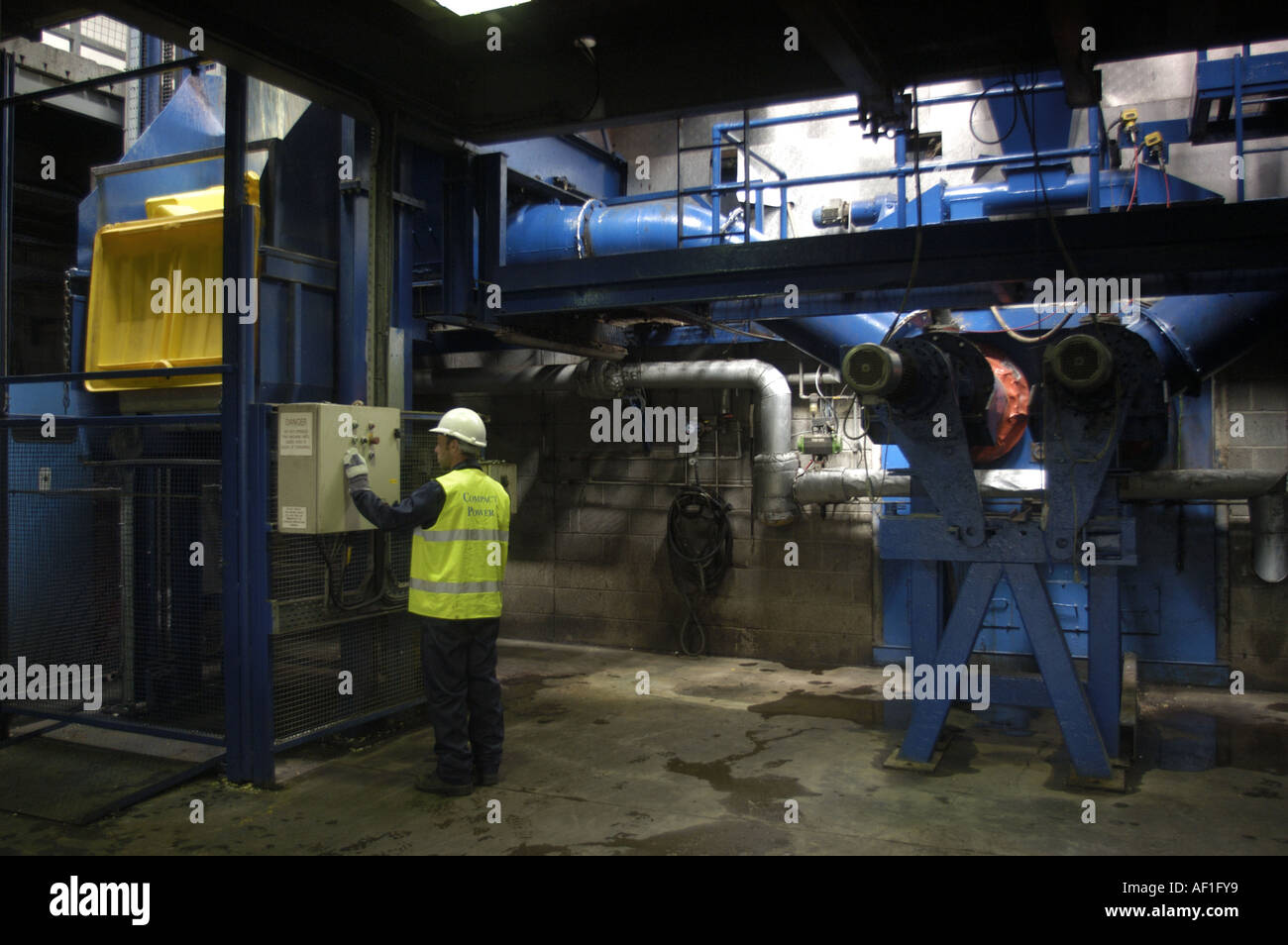 Toxic Waste is loaded into the gasification plant at Compact Power in Avonmouth Nr Bristol