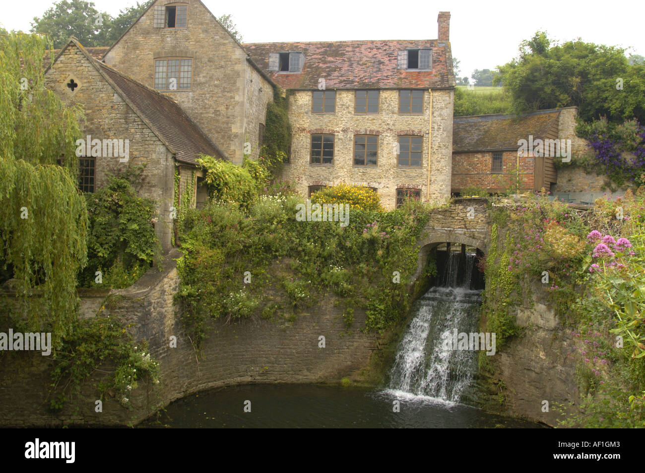 Mini hydro electric power station 12kw installed power produces around 33 000 Kwh per year Near Bruton Somerset England Stock Photo