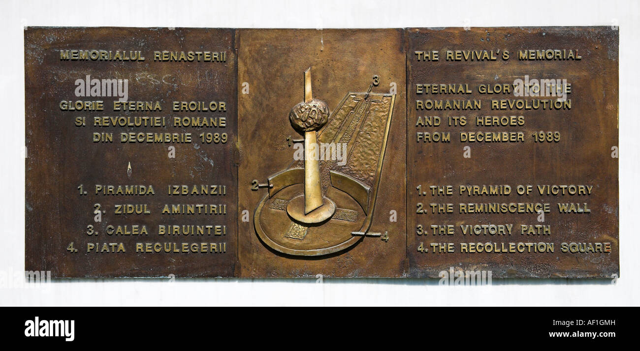 Monument to 1989 Revolution, Rebirth Memorial plaque, Piata Revolutiei ...
