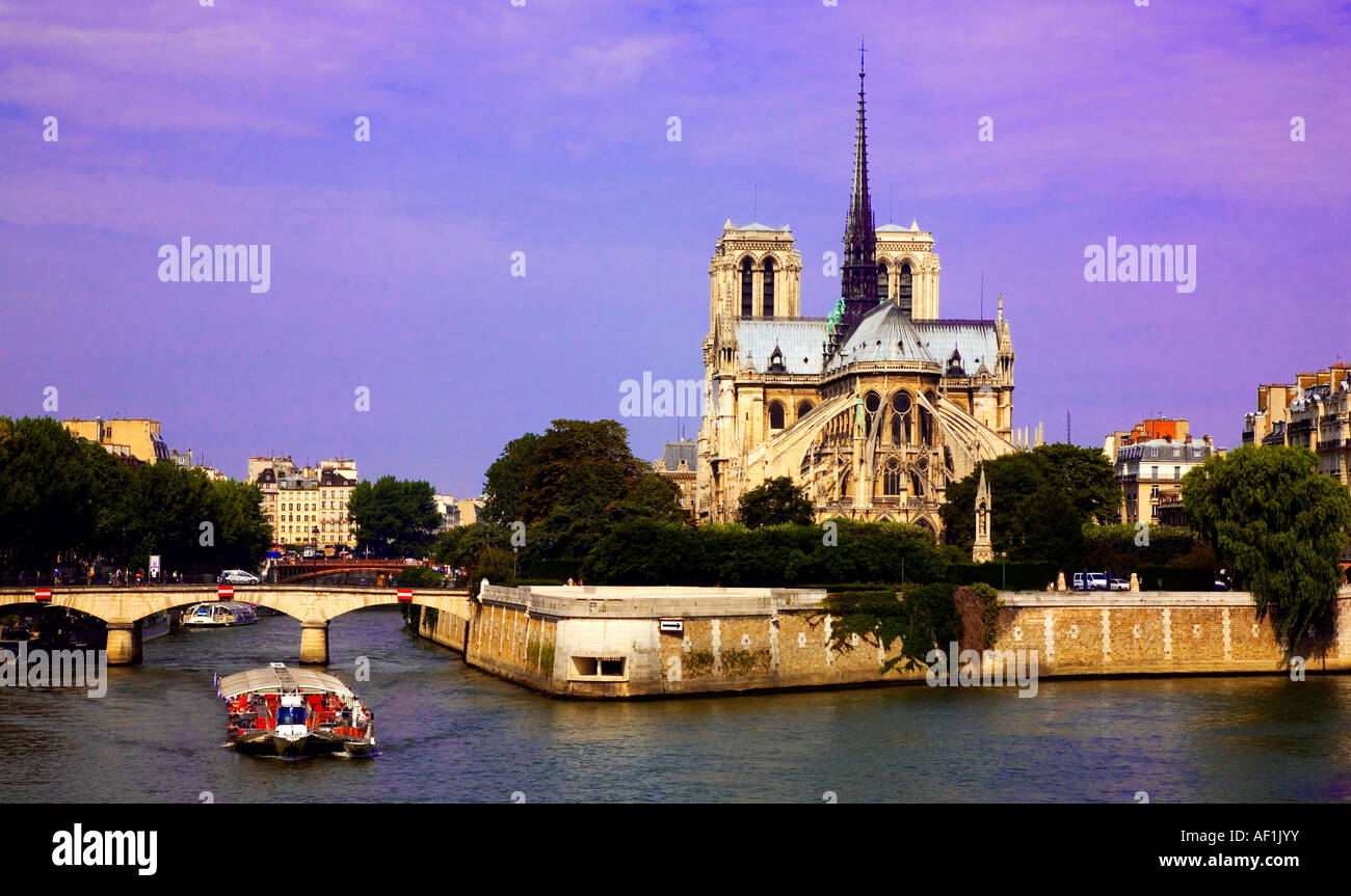 View of Notre Dame Paris. Stock Photo