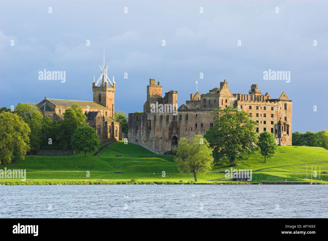 Linlithgow Palace with Stormy Sky Stock Photo