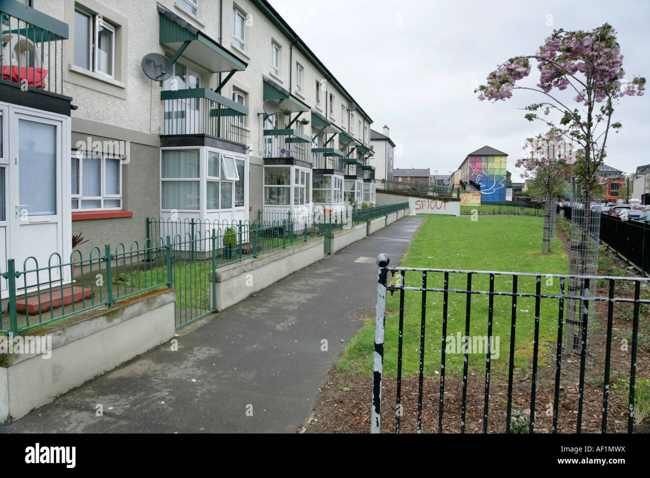 Housing in the Bogside estate, Londonderry, Northern Ireland Stock
