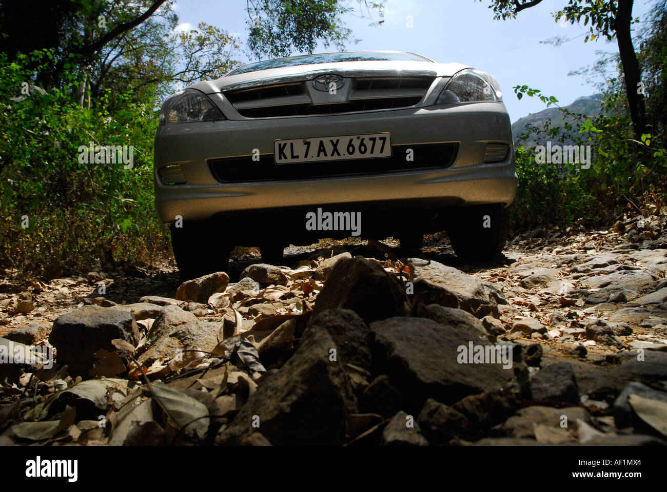 TOYOTA INNOVA MOVING THROUGH ROUGH JUNGLE ROADS OF SILENT VALLEY Stock  Photo - Alamy