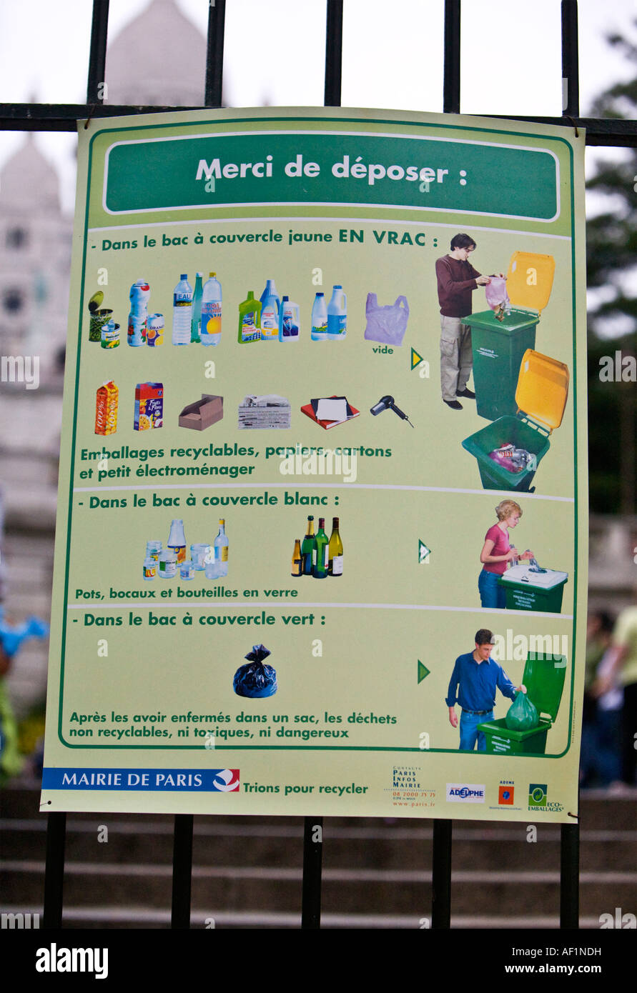 A French poster promoting recycling, in Paris, France Stock Photo - Alamy