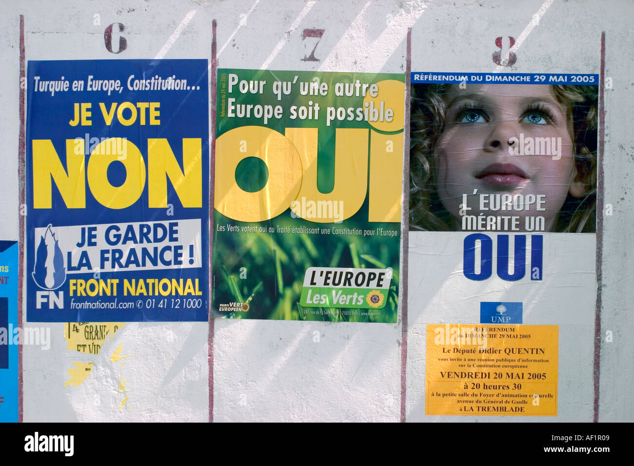 oui non french referendum in france april may 2005 Stock Photo