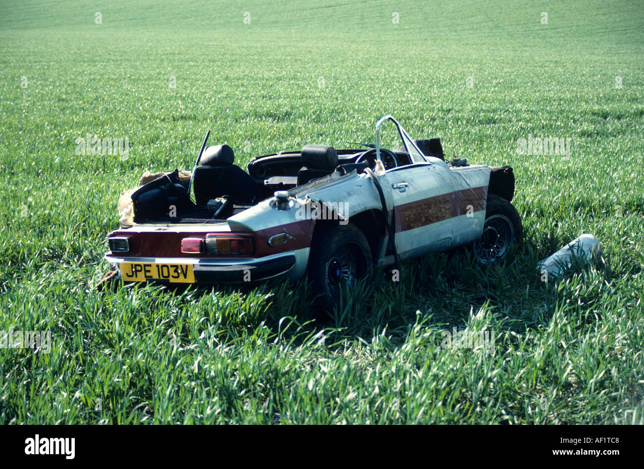Car Crash Classic Car Sportscar Stock Photo - Alamy