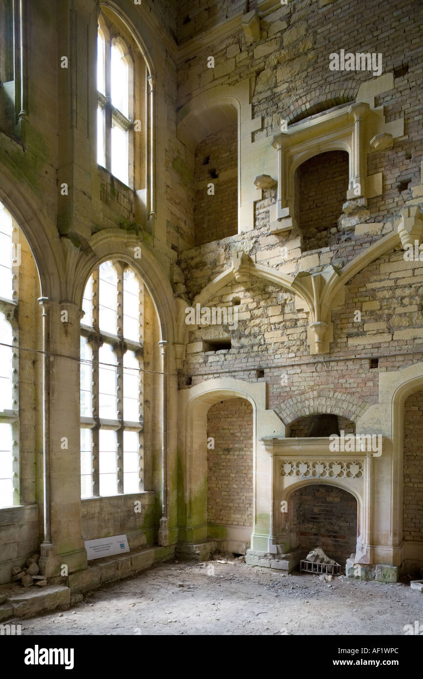 Woodchester Mansion a Victorian building mysteriously left unfinished on the Cotswolds near Nympsfield, Gloucestershire Stock Photo