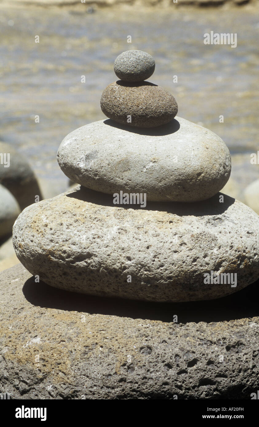 Pebble stone tower at the beach hi-res stock photography and images - Alamy