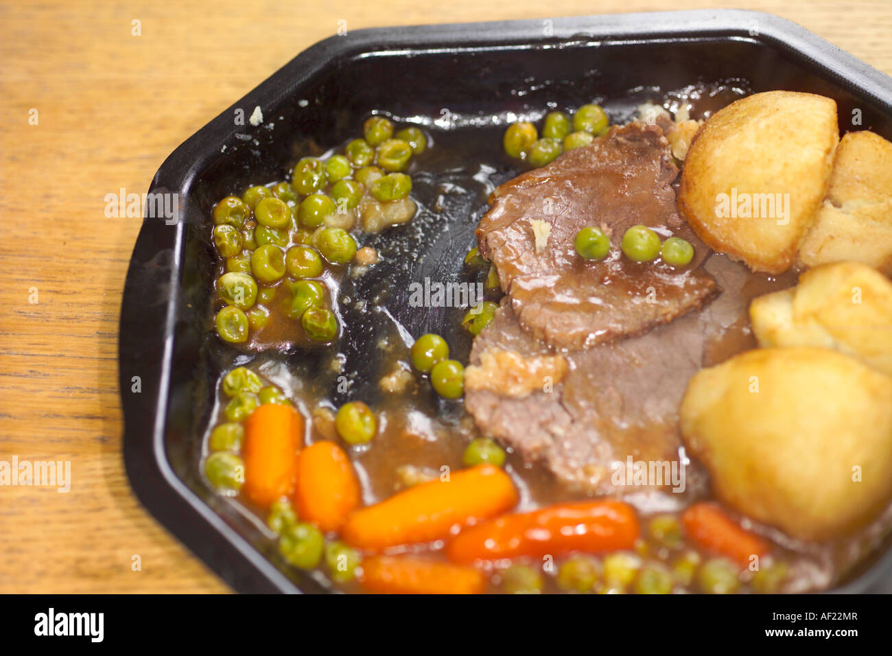 Roast beef TV dinner Stock Photo Alamy