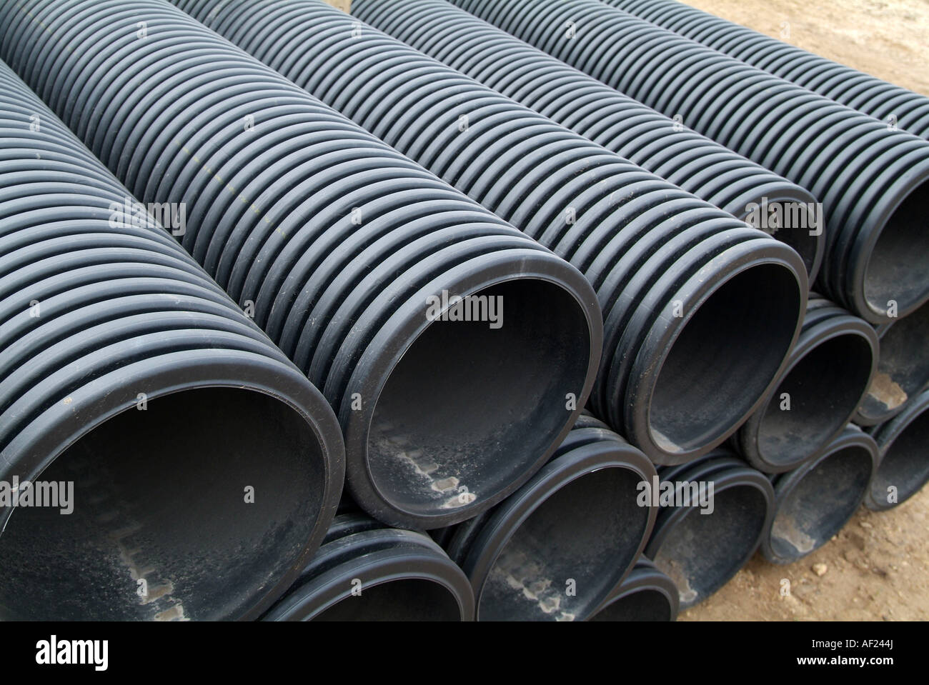 Drainage Pipes UK Construction site, summer 2007 Stock Photo Alamy