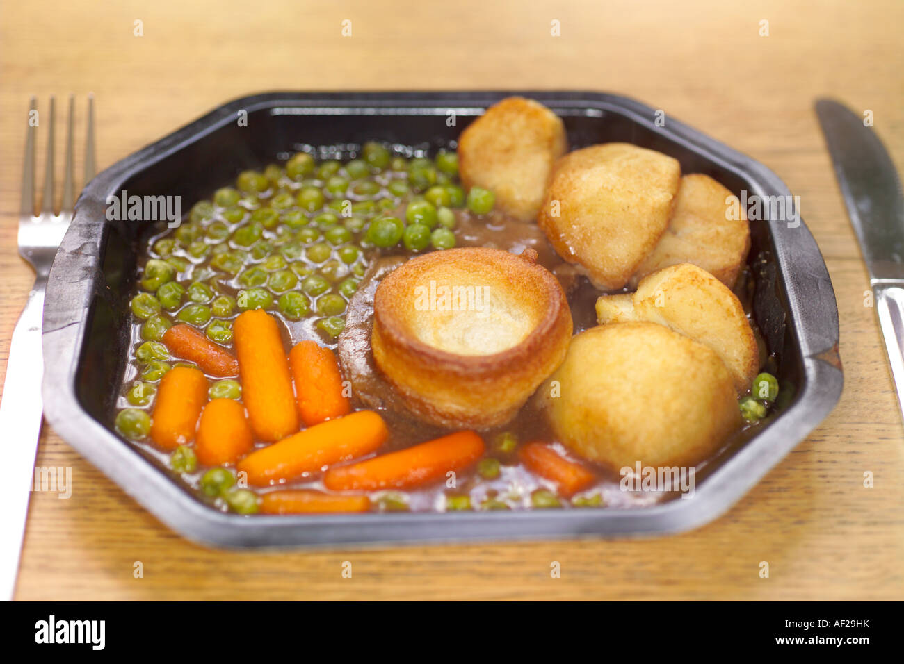 Roast beef TV dinner Stock Photo Alamy