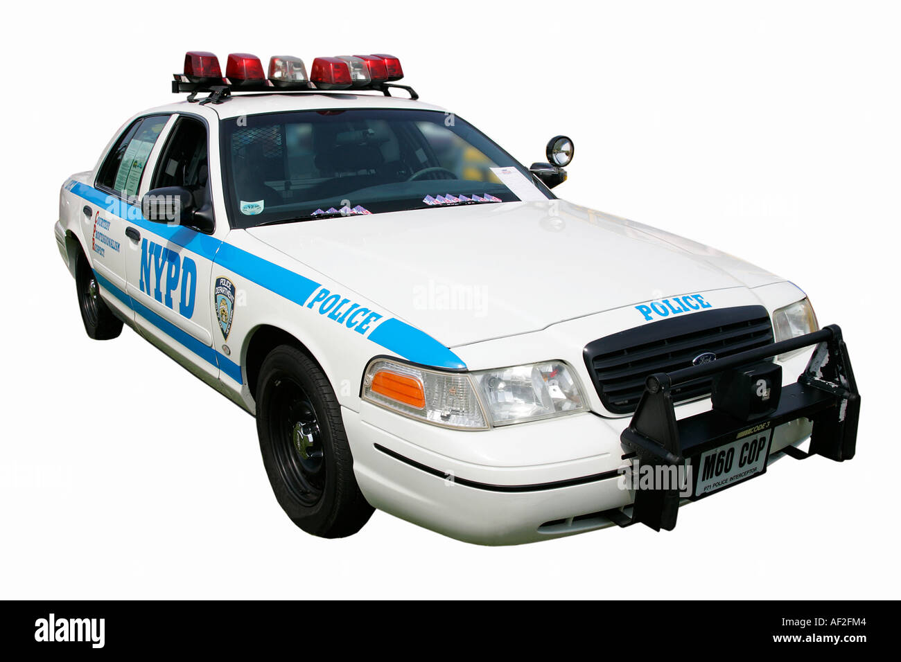NYPD Yew York police sheriff policeman American old car classic history vehicle vintage antipodes symbol collector age golden Stock Photo