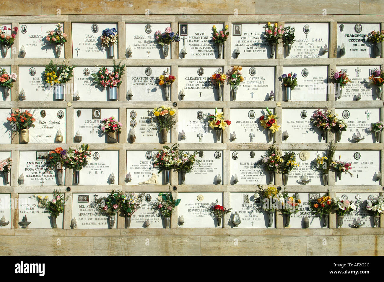 Italian cemetery with wall graves Stock Photo 4507691 Alamy