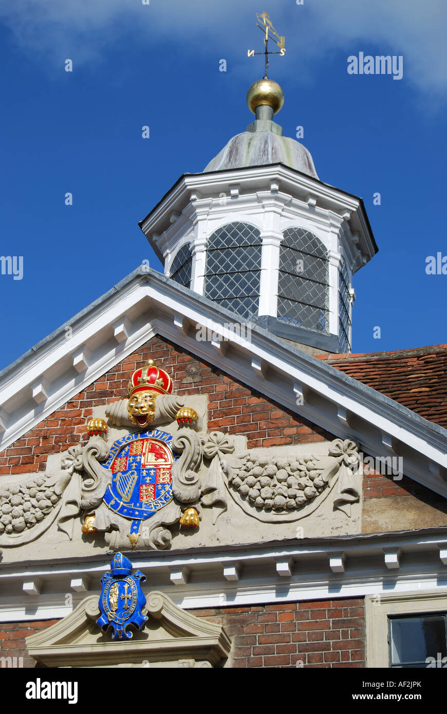 Decorative gable and bell tower, Winchester, Hampshire, England, United Kingdom Stock Photo