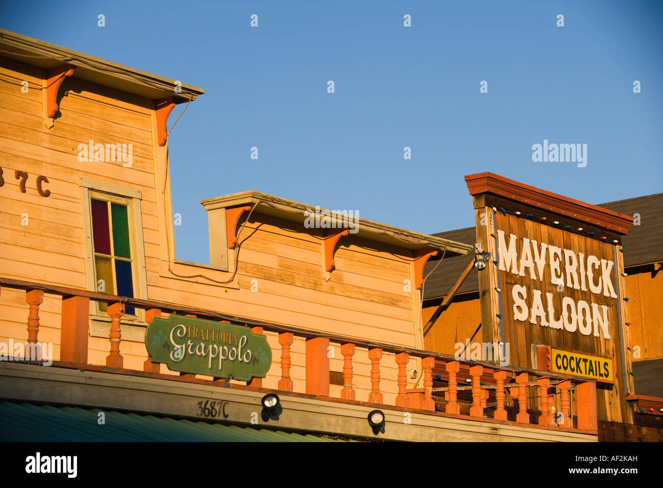 Trattoria Grappol and the Maverick Saloon Old Town Santa Ynez Santa Ynez Valley California Stock Photo