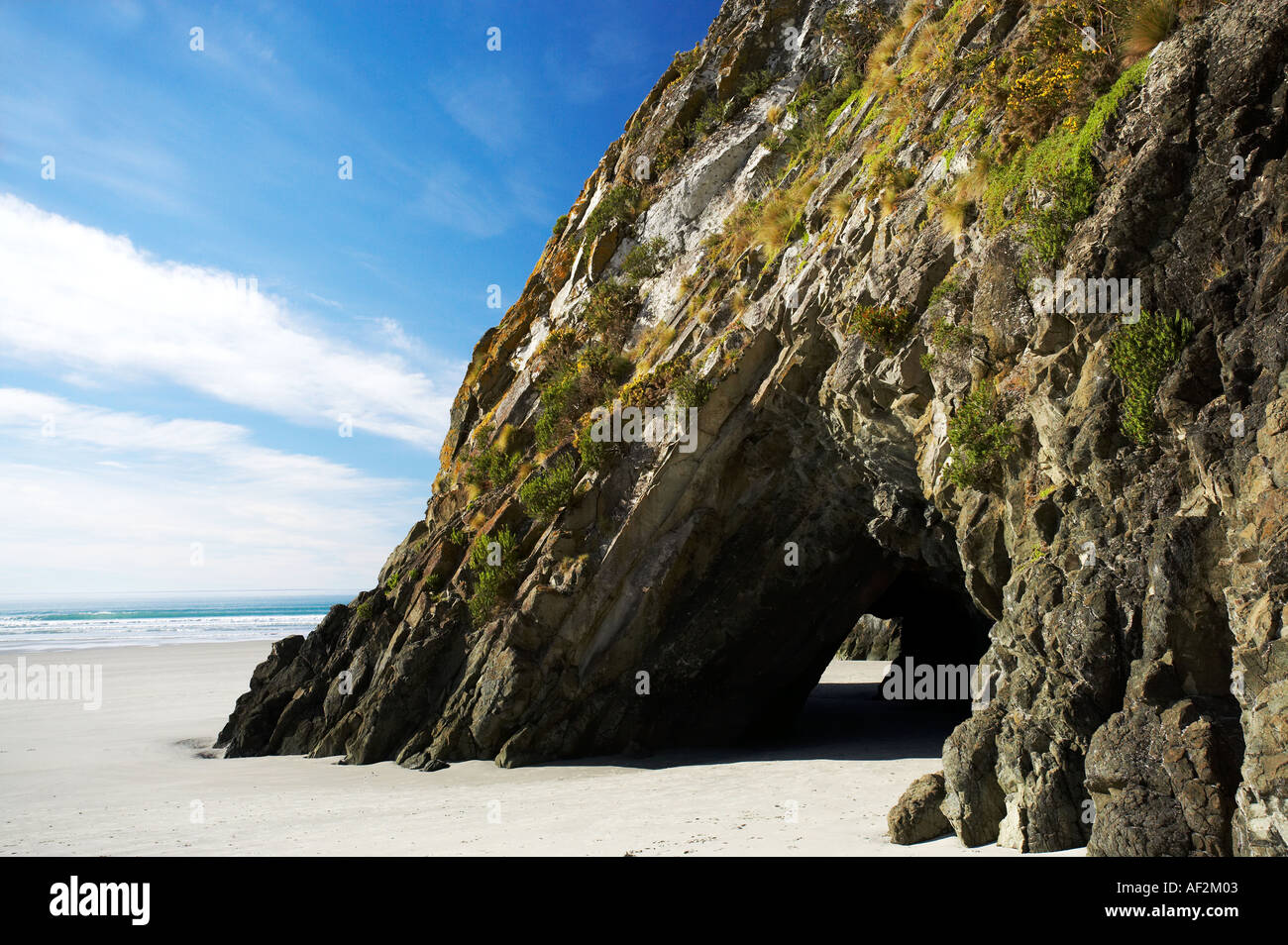 Sea Cave Doctors Point near Dunedin South Island New Zealand Stock Photo
