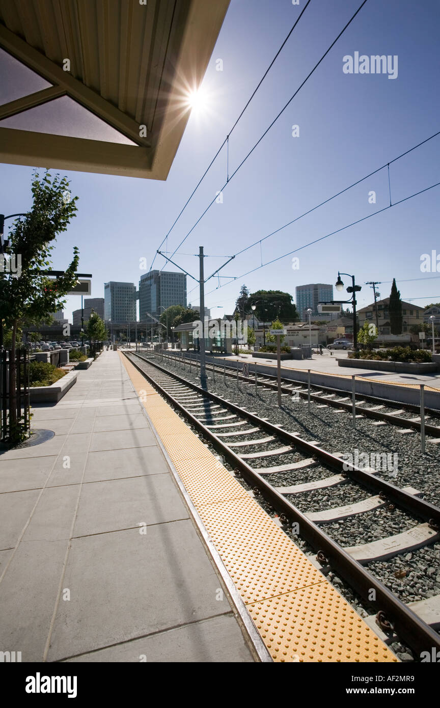 San Jose Light Rail Station Stock Photo
