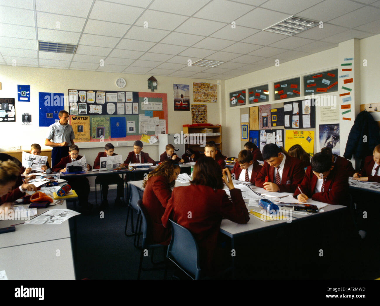 High School Pupils Working In Classroom Stock Photo - Alamy