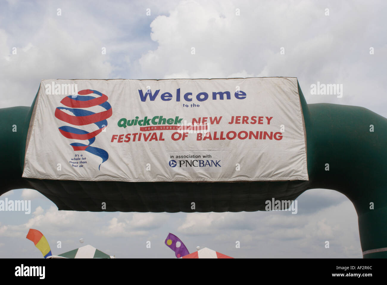 Entrance sign to Quick Chek Balloon Festival in Readington NJ Stock
