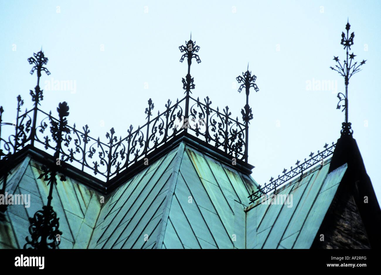 The distinctive architecture and green copper roof makes Canada's