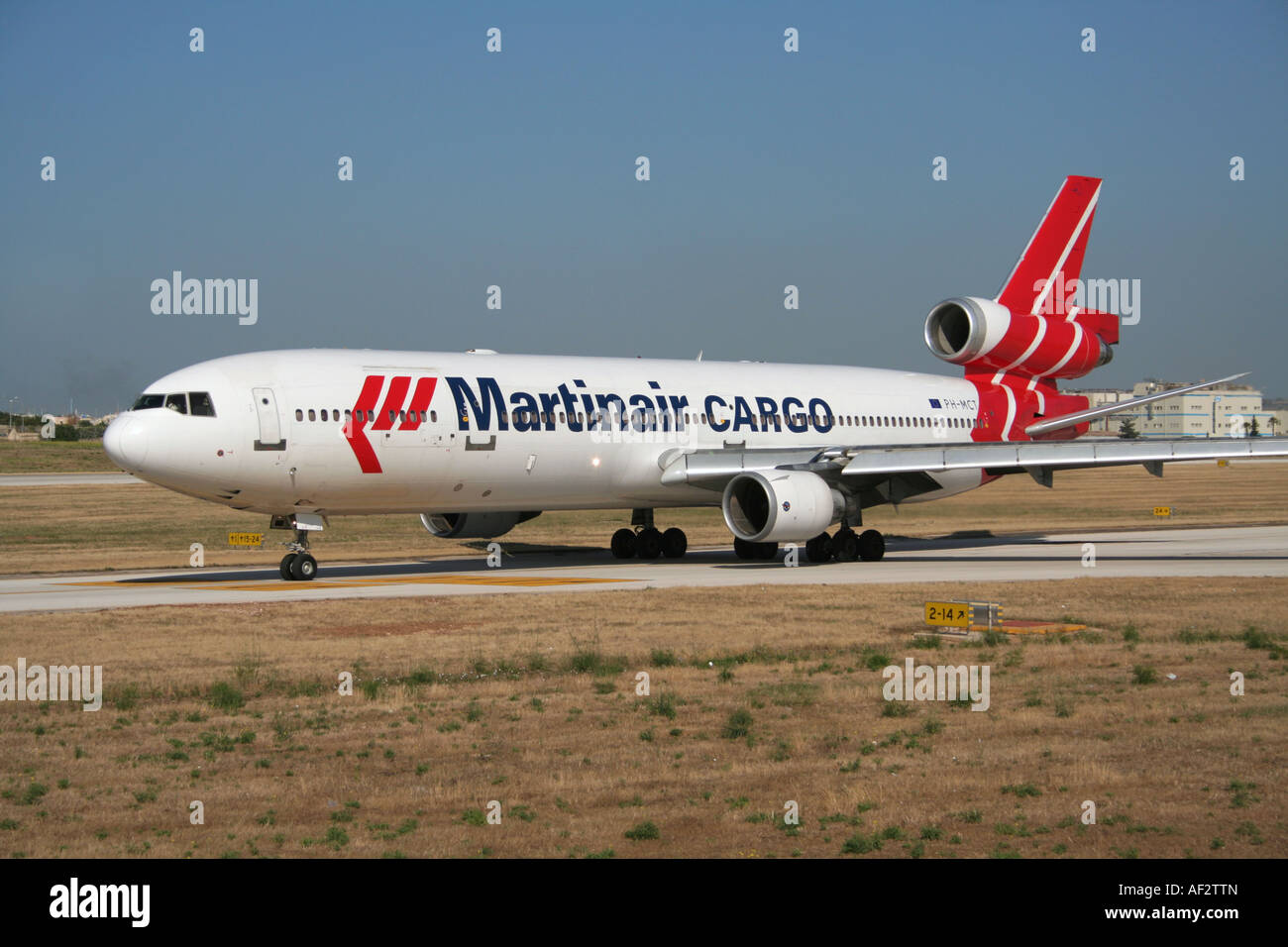 McDonnell Douglas MD-11 jet plane operated by Martinair Cargo taxiing on the ground Stock Photo