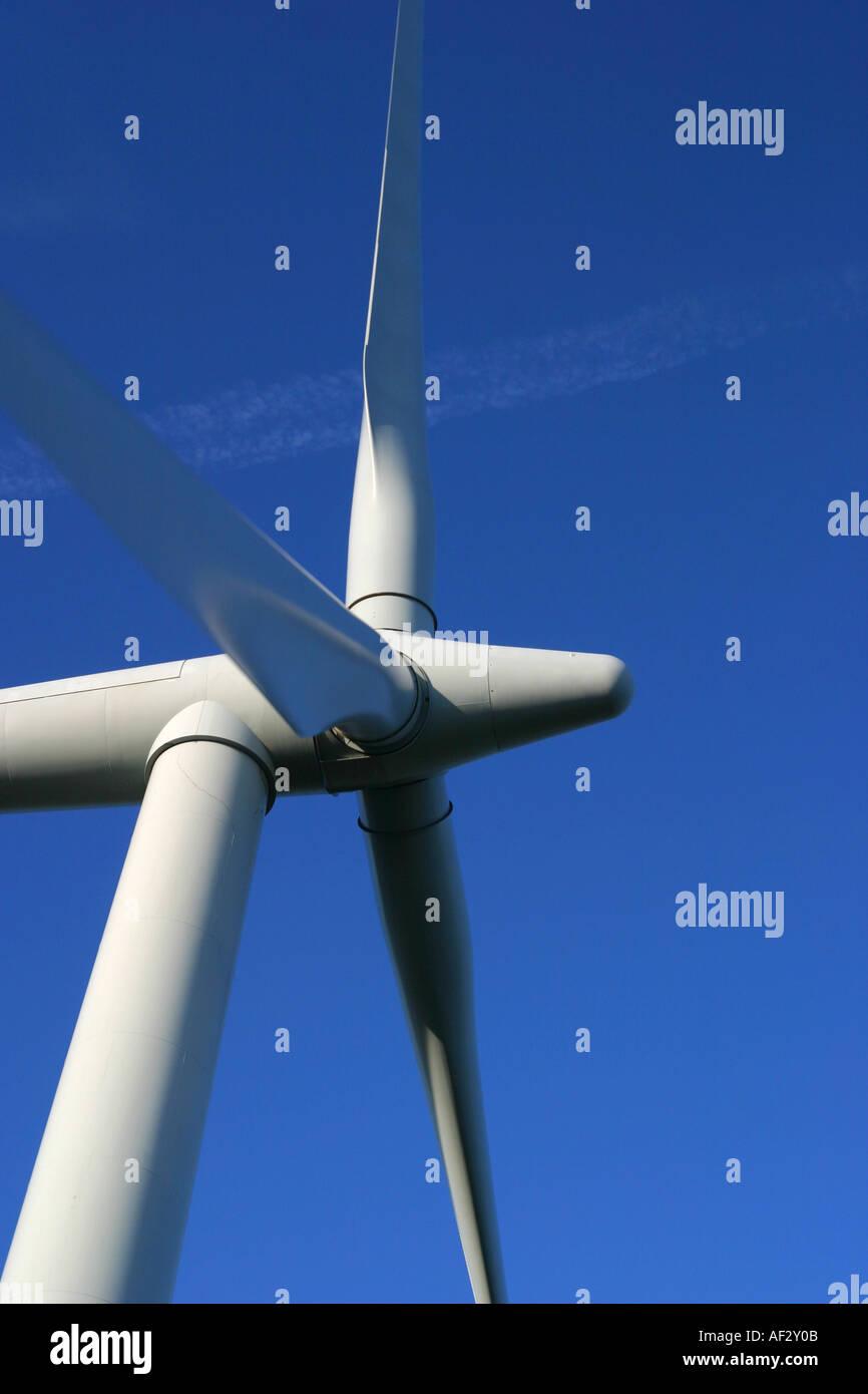 wind turbine generator lake district landscape blue sky Stock Photo - Alamy