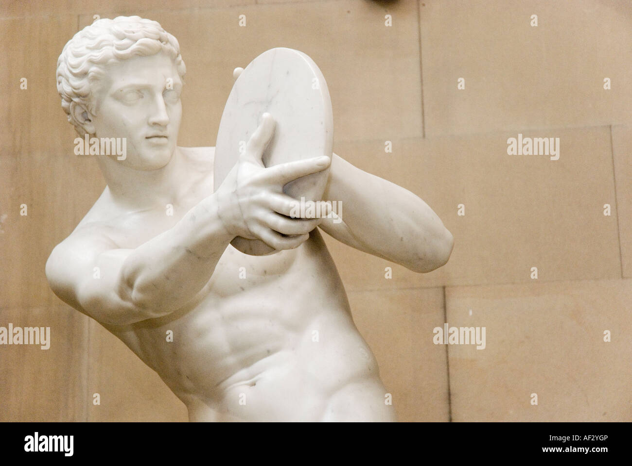 Greek athlete statue with discus Stock Photo Alamy