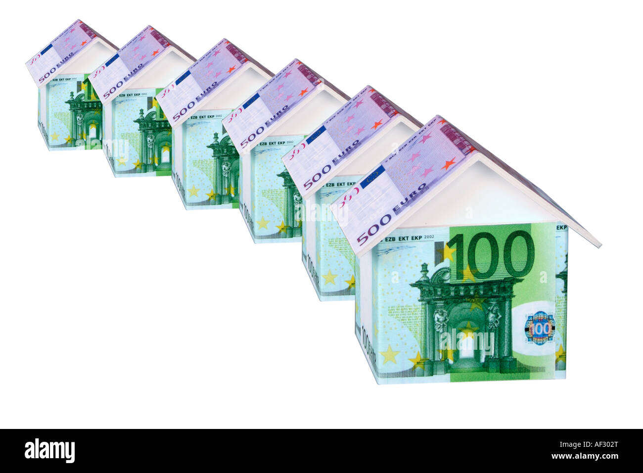houses of banknotes Stock Photo