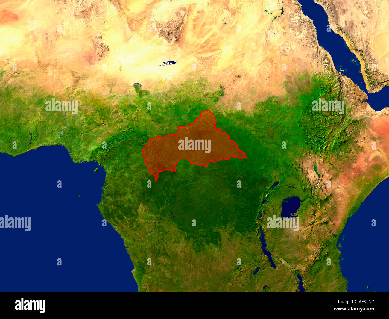 Highlighted Image Of Central African Republic Stock Photo - Alamy