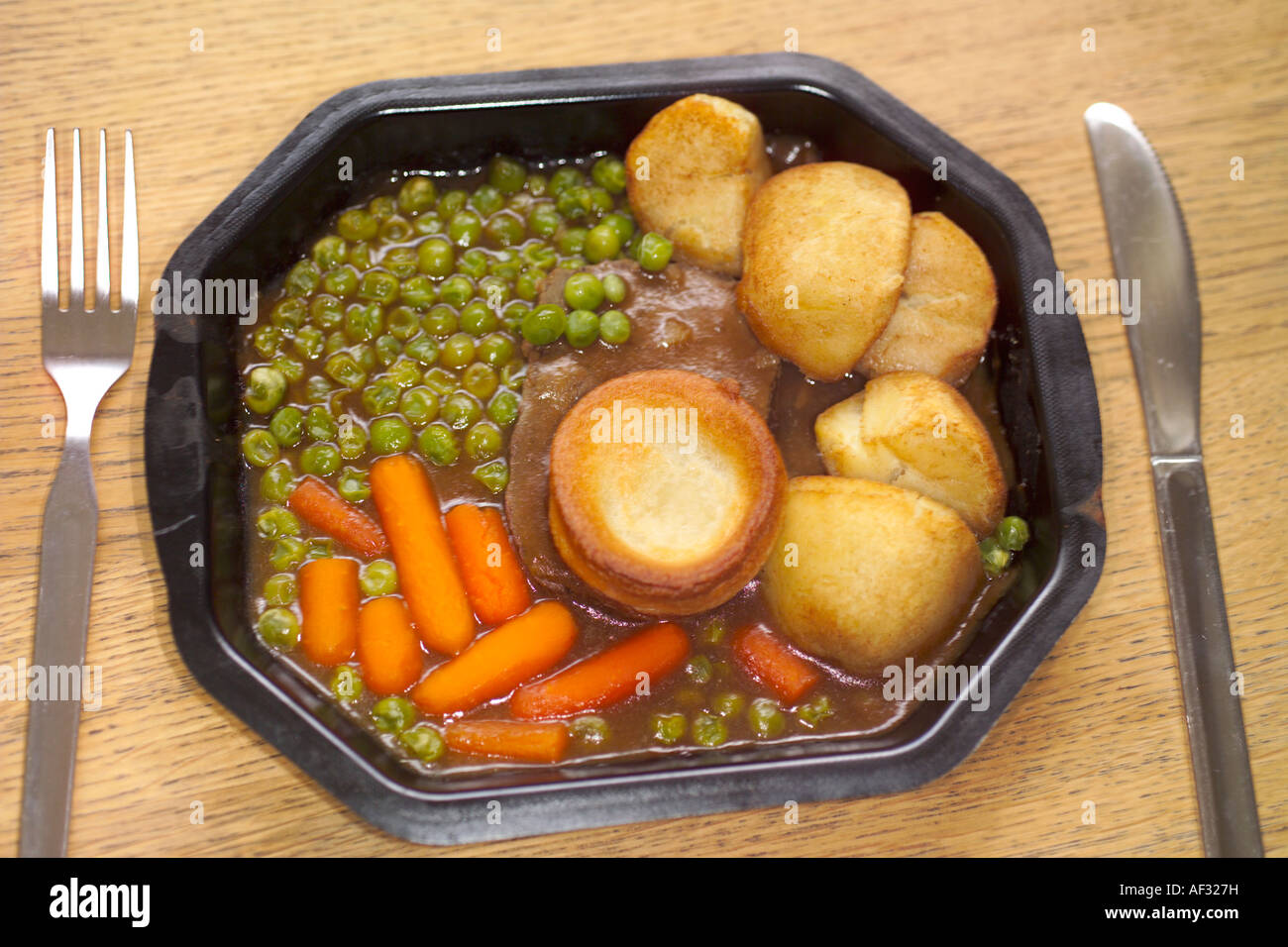 Roast beef TV dinner Stock Photo Alamy