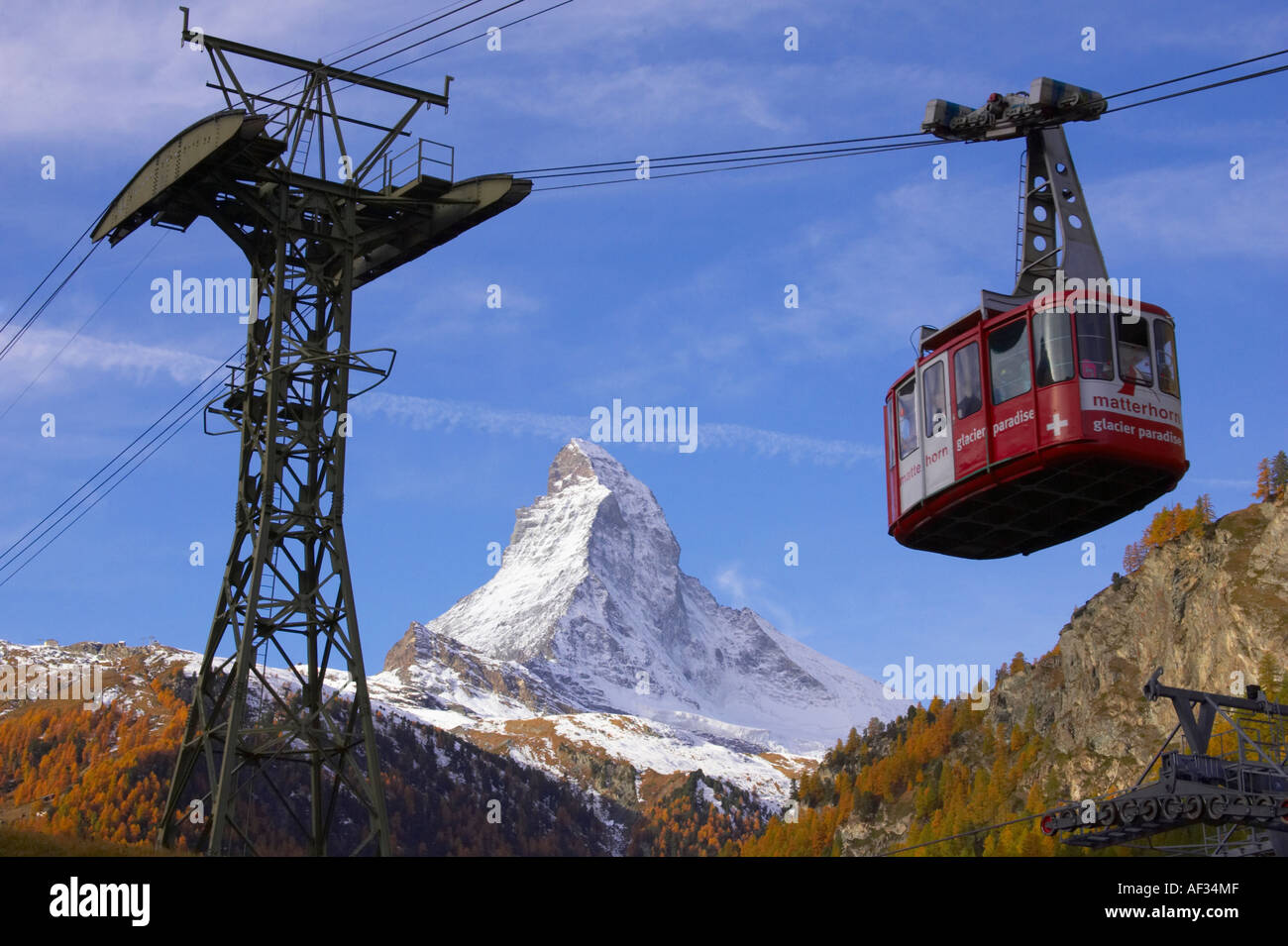 CableCar Matterhorn Zermatt Switzerland Alps Stock Photo Alamy