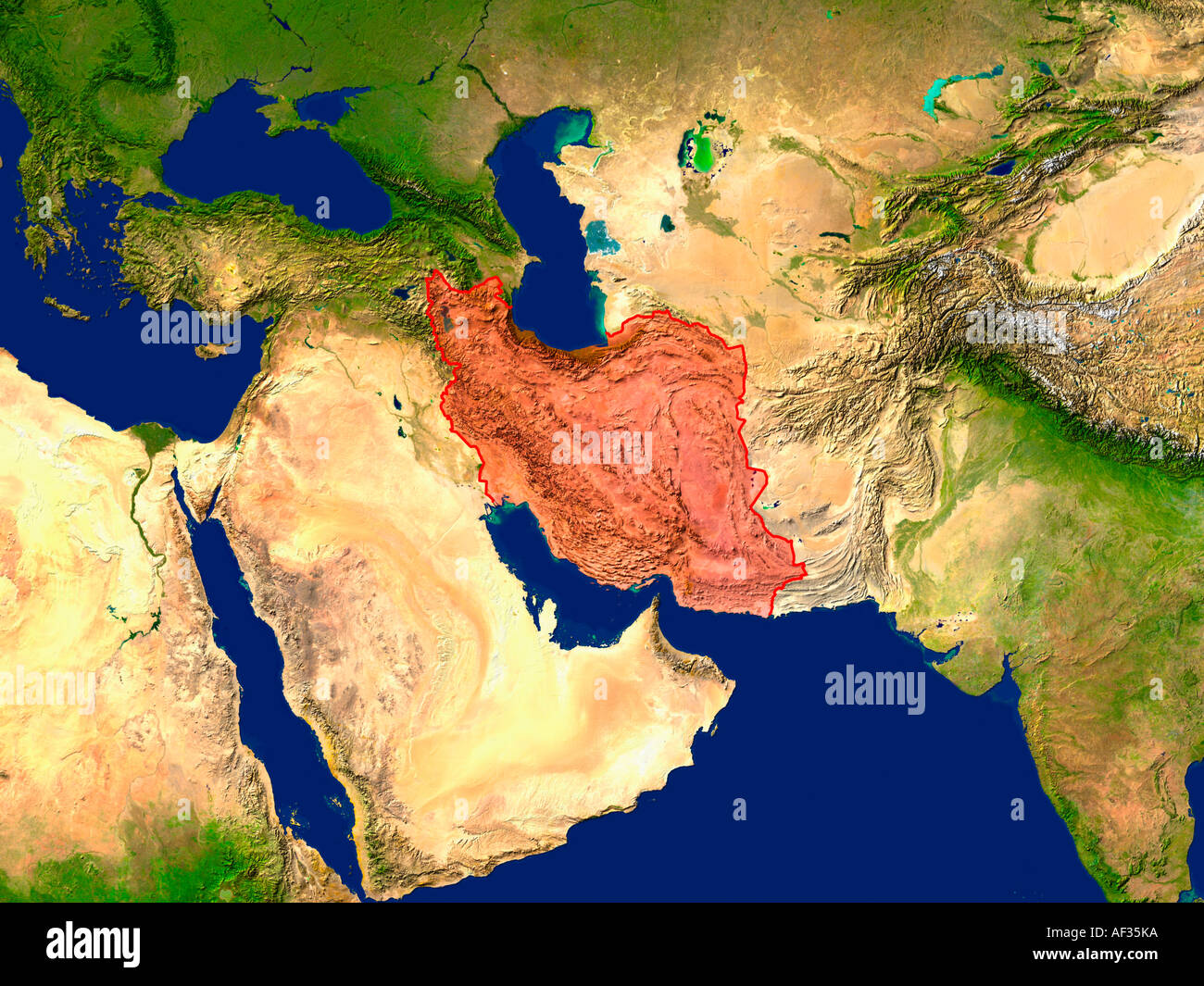 Satellite Image Of Iran Highlighted Red Stock Photo Alamy Satellite Image Of Iran Highlighted Red Stock Photo Alamy