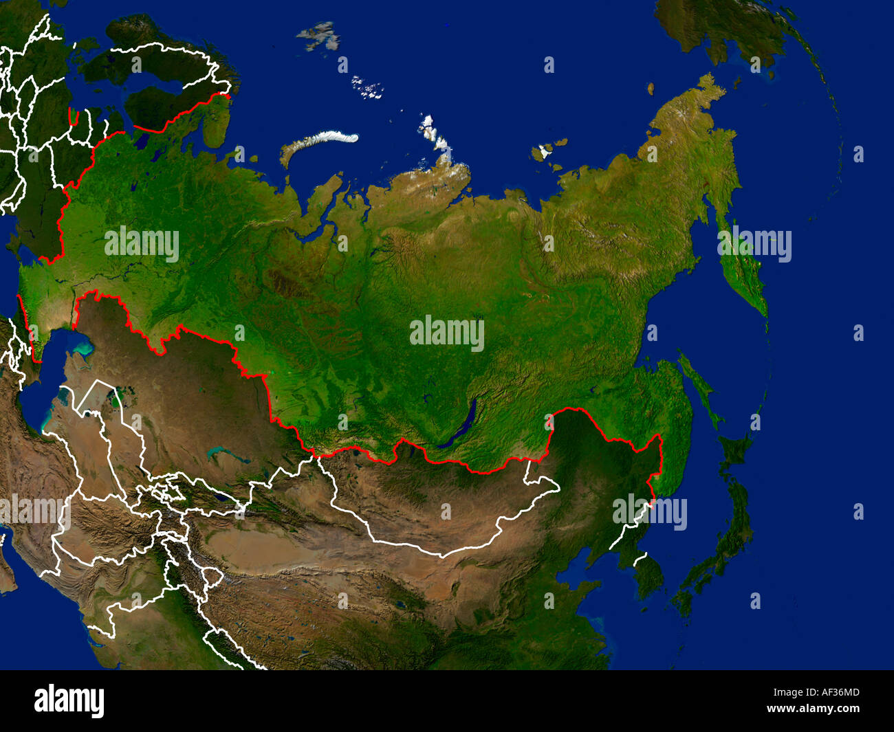 Russia Map And Satellite Image