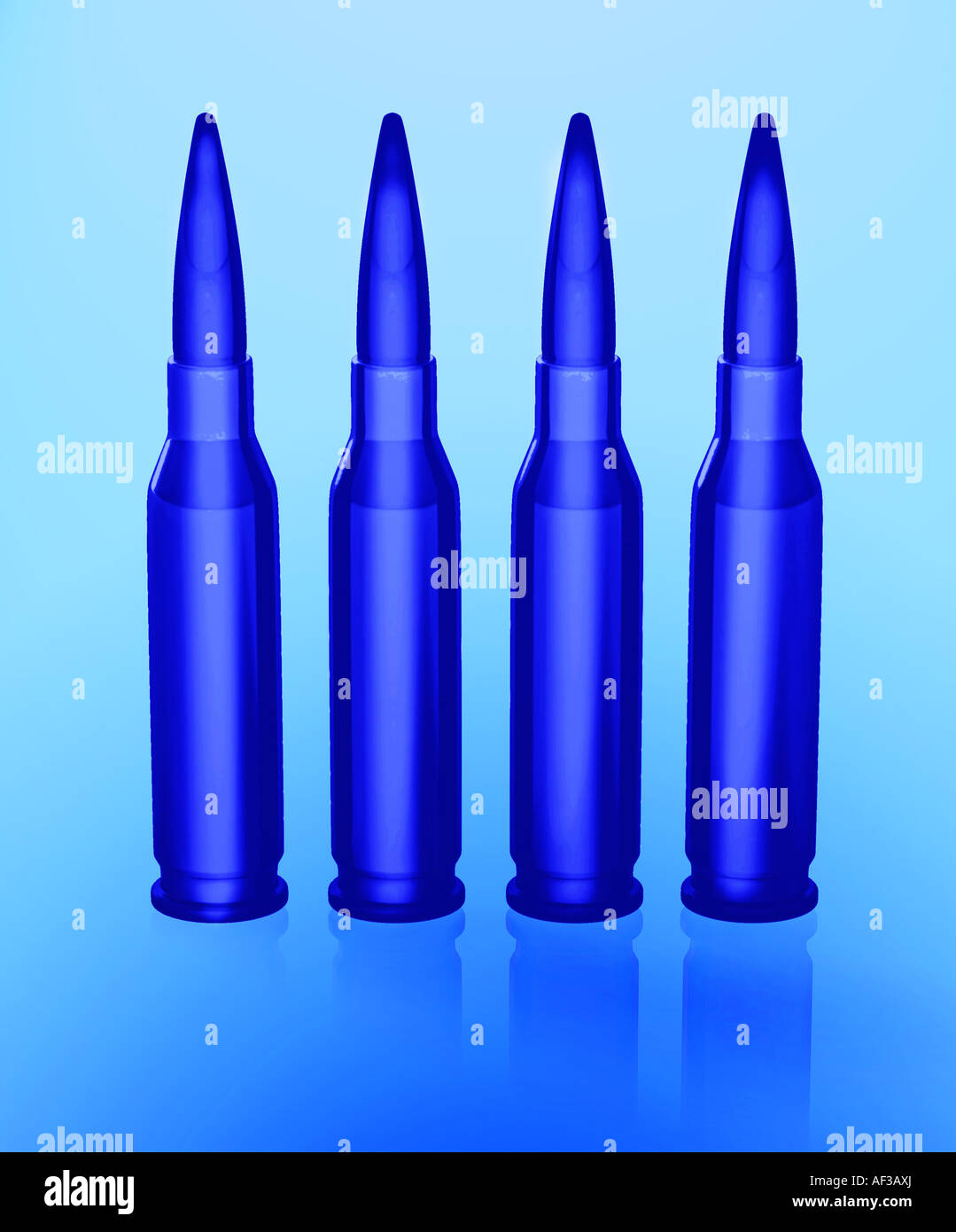 3d concept illustration of 4 bullets Stock Photo - Alamy