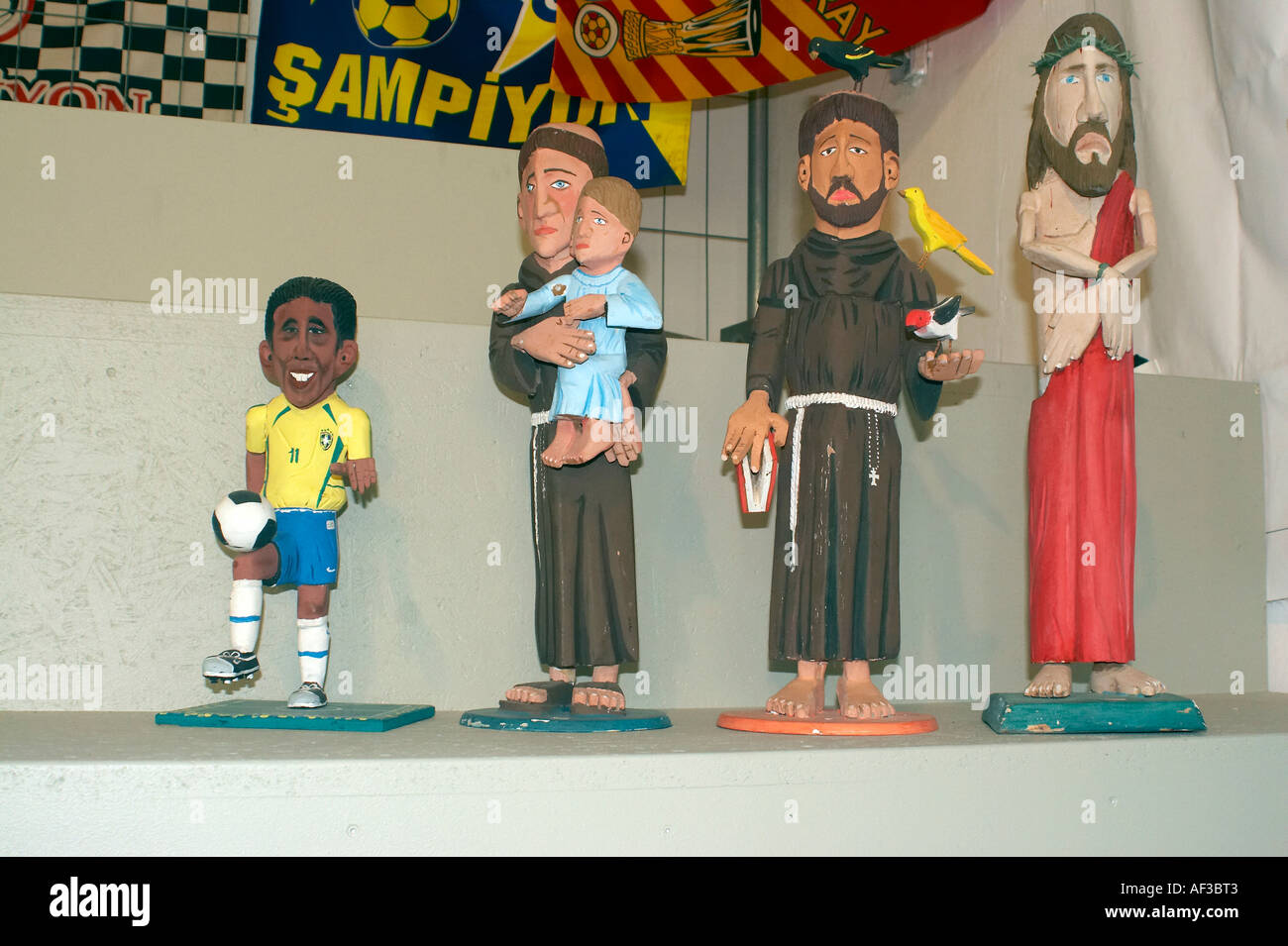 Hamburg crazy of Football. Before FIFA 2006. Museum of Hamburg. Four people worshiped in Italy :) Stock Photo
