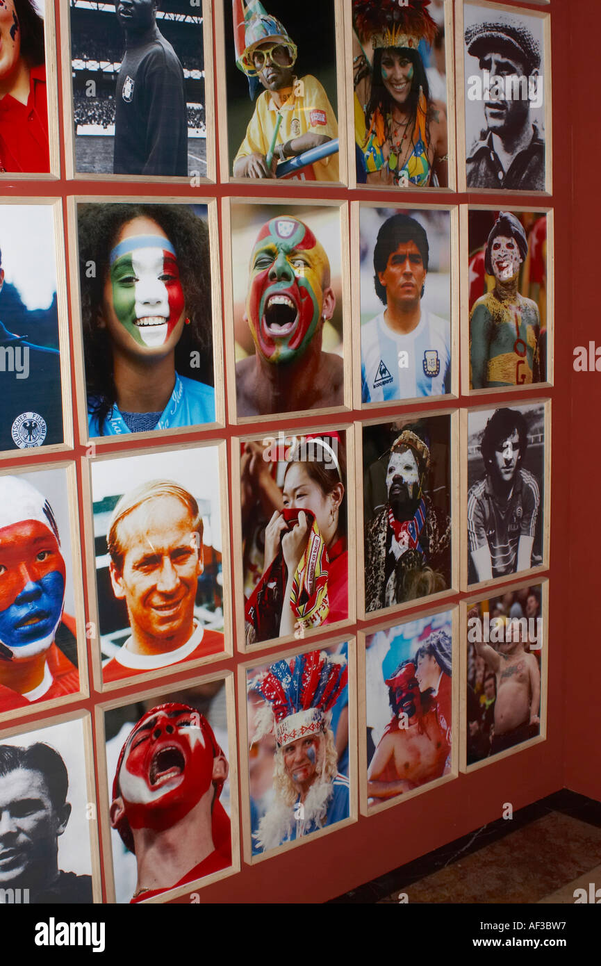 Hamburg crazy of Football. Before FIFA 2006. Museum of Hamburg. Pictures with different fan's paintting Stock Photo