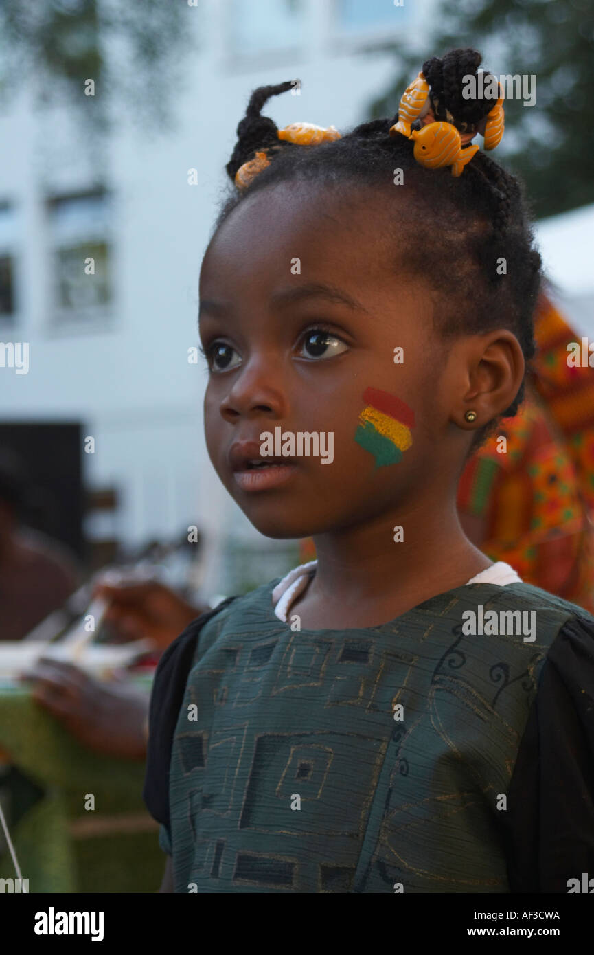 World Cup Festival of the people and cultures. Little girl from Ghana Stock Photo