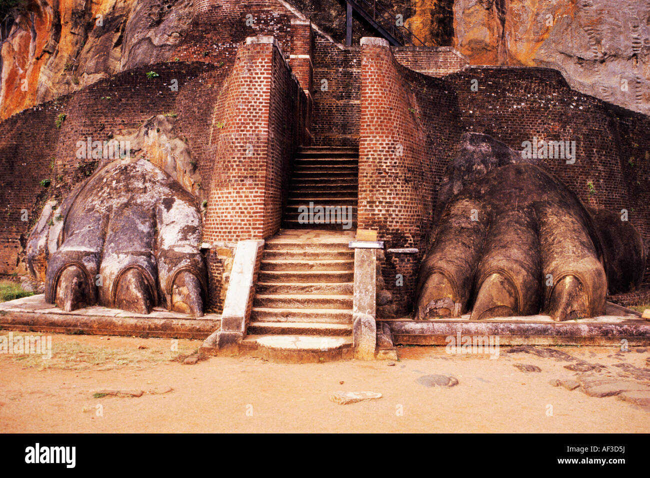 Entrance to the plateau on lion rock from Sigiriya / Sri Lanka Stock Photo