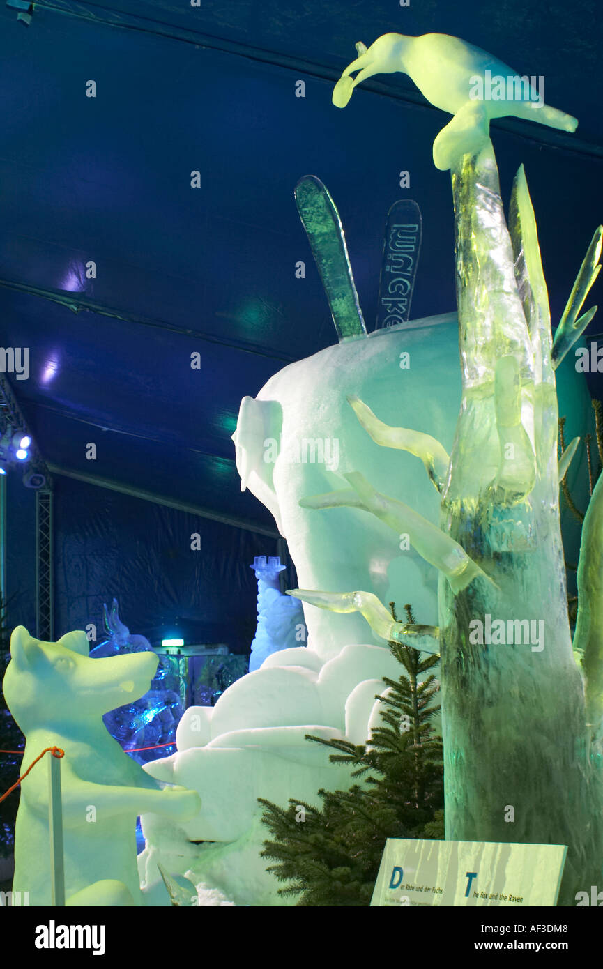 Ice sculptures. Fox and Raven Stock Photo - Alamy