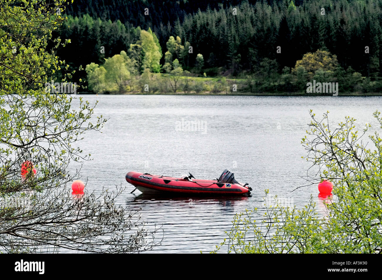 Inflatable Boat Loch Ard Stock Photo - Alamy